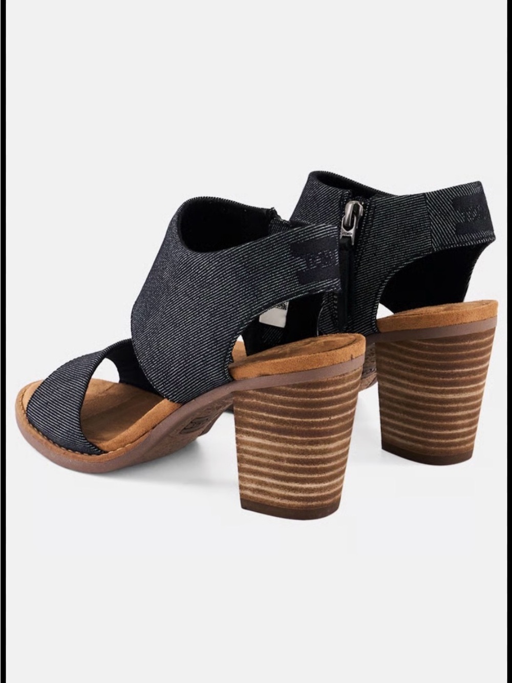 Toms Cream Two-Band Block Heel Sandal - Picture 2 of 12